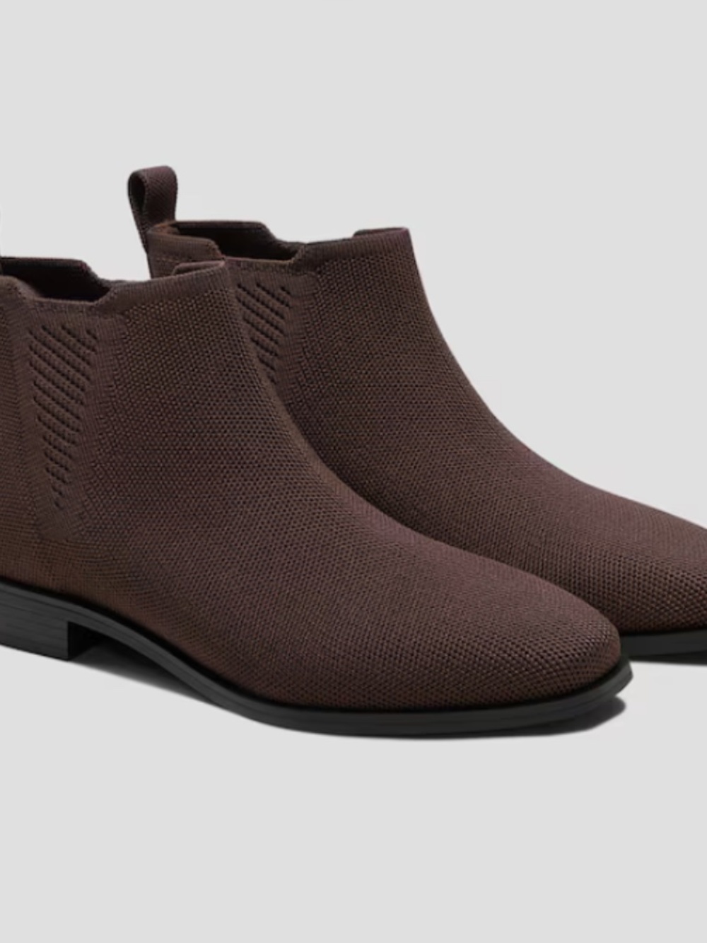 Vivaia Square-Toe Slip-On Chelsea Boots (Ryan Slip-On) Sz 40 Dark Chocolate